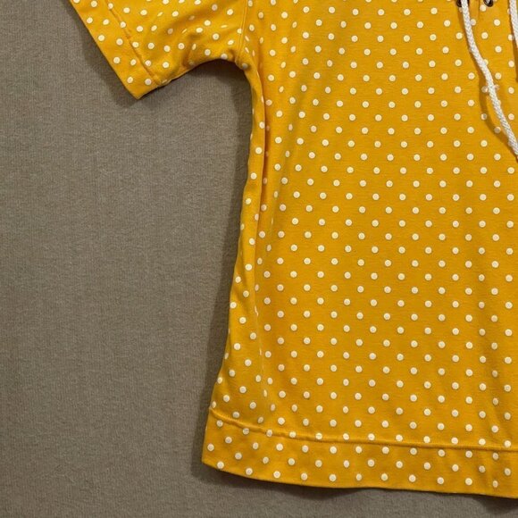 Karen Scott Top Women's Large Yellow Polkadot Short Sleeves - Picture 3 of 11